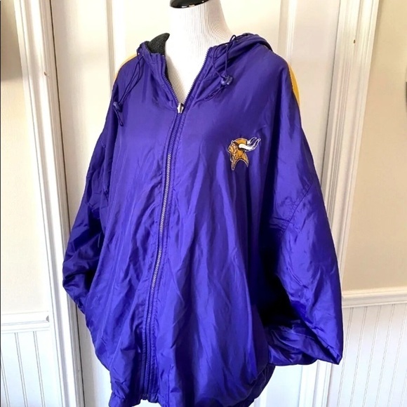 Mens Minnesota Vikings NFL Puma Sz 2XL XXL Jacket Reversible Full Zip Logo Hood - Picture 9 of 10